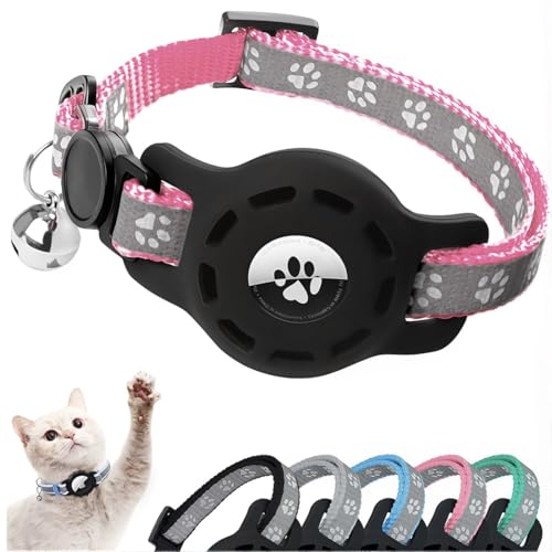 JEYORZY 1 pcs Katzenhalsband Kompatibel mit Airtag, Reflektierend GPS Leichte Tracker Katzenhalsbänder, Personalisiert Katze, Schnellverschluss, Glöckchen, Verstellbar für Katzen Kitten, Rosa JEYORZY 1 pcs Katzenhalsband Kompatibel mit Airtag, Reflektierend GPS Leichte Tracker Katzenhalsbänder, Personalisiert Katze, Schnellverschluss, Glöckchen, Verstellbar für Katzen Kitten, Rosa von JEYORZY