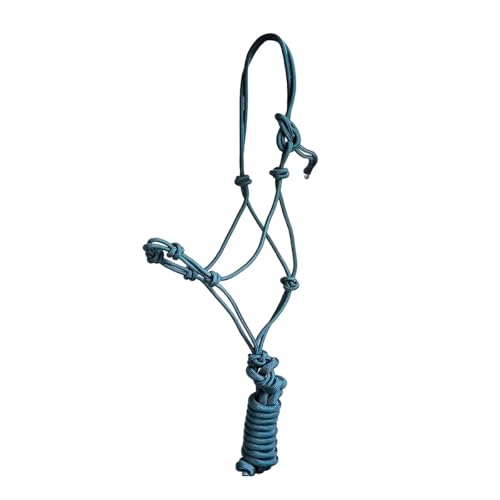 JF-Reitsport Knotenhalfter-Set mit 4 Knoten, Seilhalfter mit 280 cm Führstrick, Größe Full, (Dunkelgrün) von JF-Reitsport