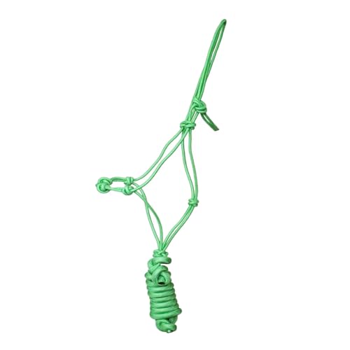 JF-Reitsport Knotenhalfter-Set mit 4 Knoten, Seilhalfter mit 280 cm Führstrick, Größe Full, (Grün) von JF-Reitsport