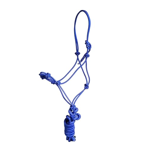 JF-Reitsport Knotenhalfter-Set mit 4 Knoten, Seilhalfter mit 280 cm Führstrick, Größe Full, (Navy) von JF-Reitsport