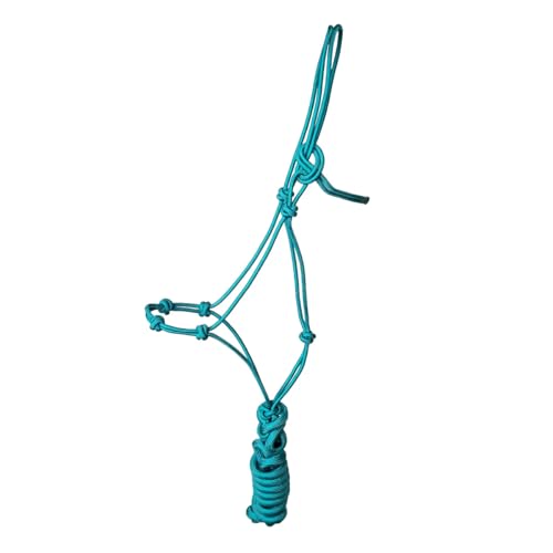 JF-Reitsport Knotenhalfter-Set mit 4 Knoten, Seilhalfter mit 280 cm Führstrick, Größe Full, (Teal) von JF-Reitsport