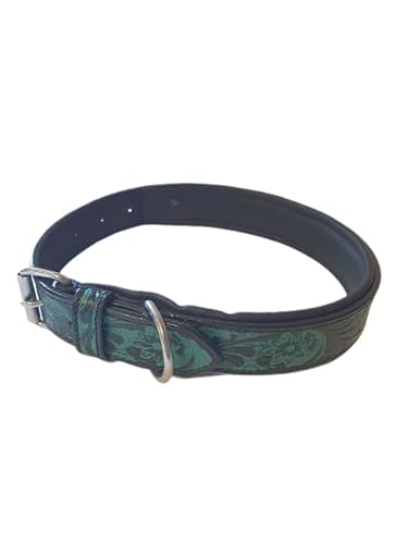 JF-Reitsport Leder Hundehalsband im Western-Design, Handgefertigt Trend Robust Breit (M 13-17 Inches) von JF-Reitsport