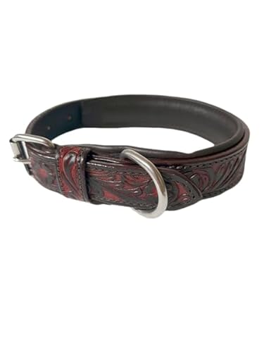 JF-Reitsport Leder Hundehalsband im Western-Design, Handgefertigt Trend Robust Breit (M 13-17 Inches) von JF-Reitsport