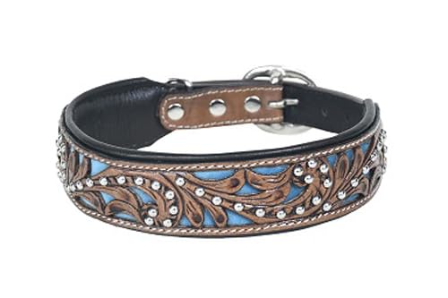 JF-Reitsport Leder Hundehalsband im Western-Design, Handgefertigt Trend Robust Breit (S 12-15 Inches) von JF-Reitsport