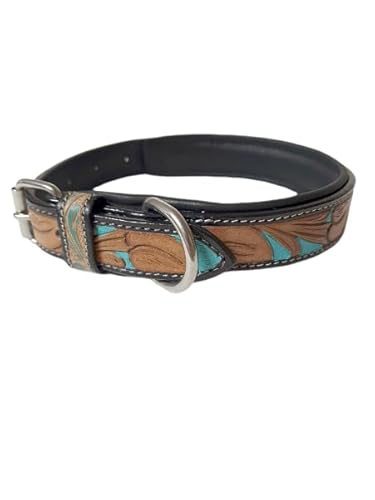 JF-Reitsport Leder Hundehalsband im Western-Design, Handgefertigt Trend Robust Breit (S 12-15 Inches) von JF-Reitsport