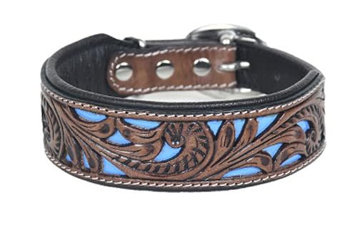 JF-Reitsport Leder Hundehalsband im Western-Design, Handgefertigt Trend Robust Breit (XS 9-11 Inches) von JF-Reitsport