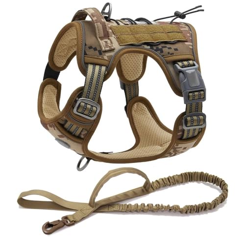 Einstellbare Gepolsterte Im Freien Reflektierende Militärische Taktische Hundekabelbaum Nylon Working Dog Training Kabelbaum Und Leine Für Mittlere Bis Große Hunde Festgelegt,B,L von JFERDX