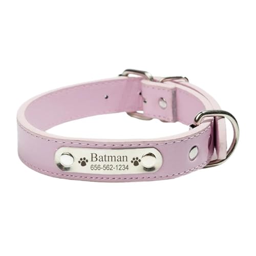 Hundehalsband aus PU-Leder, verstellbar, mit individueller Gravur, für Französische Bulldogge, Labrador, Chihuahua, Mops, A, XL Hundehalsband aus PU-Leder, verstellbar, mit individueller Gravur, für Französische Bulldogge, Labrador, Chihuahua, Mops, A, XL von JFERDX