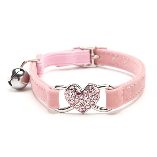 Katzenhalsband in Herzform mit Anhänger und Glöckchen, elastisch, verstellbar, weiches Samtmaterial, Haustierhalsband, Chihuahua, Mops, Französische Bulldogge, B, 28 cm Katzenhalsband in Herzform mit Anhänger und Glöckchen, elastisch, verstellbar, weiches Samtmaterial, Haustierhalsband, Chihuahua, Mops, Französische Bulldogge, B, 28 cm von JFERDX