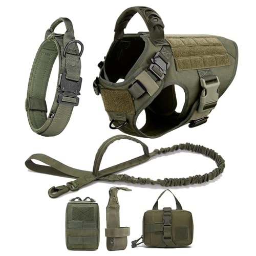 Militärische Taktische Hundekabelbaumkragen -Leine Mit Beutel Einstellbarer Nylon -Hundetraining -Kabelbaumweste Für Deutsche Labrador -Schäferhäuser,Grün,S Militärische Taktische Hundekabelbaumkragen -Leine Mit Beutel Einstellbarer Nylon -Hundetraining -Kabelbaumweste Für Deutsche Labrador -Schäferhäuser,Grün,S von JFERDX