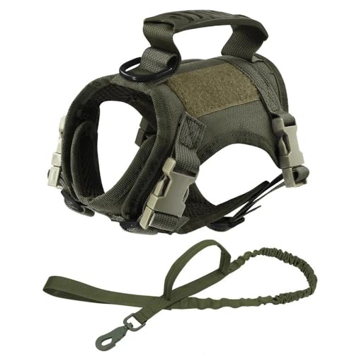 Militärisches Taktisches Set Aus Nylongeschirr Und Leine Für Kleine Hunde, Katzen, Welpen, Outdoor-Hundetraining, Camping, Jagdgeschirr, Verstellbarer Haustierwestengurt, Weicher Webgurt, Kontrol Militärisches Taktisches Set Aus Nylongeschirr Und Leine Für Kleine Hunde, Katzen, Welpen, Outdoor-Hundetraining, Camping, Jagdgeschirr, Verstellbarer Haustierwestengurt, Weicher Webgurt, Kontrol von JFERDX