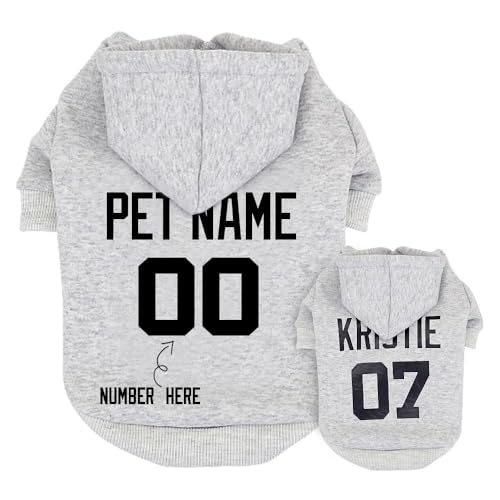 Personalisierte Kosename-Kleidung, Individuelle Hunde-Kapuzenpullover, Große Hundekleidung, Französische Bulldogge, Labrador-Kleidung, Passend Für Kleine, Mittelgroße Und Große Hunde, XS-6XL,GRAU Personalisierte Kosename-Kleidung, Individuelle Hunde-Kapuzenpullover, Große Hundekleidung, Französische Bulldogge, Labrador-Kleidung, Passend Für Kleine, Mittelgroße Und Große Hunde, XS-6XL,GRAU von JFERDX