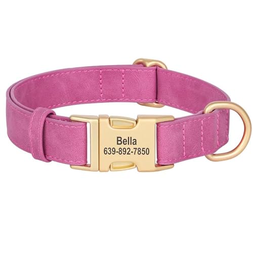 Personalisiertes Hundehalsband, Anti-Verlust-PU-Leder, individuelle Gravur, Metallschnalle, Haustierhalsband für Pitbull, Bulldogge, Labrador, Deutscher Schäferhund, Rose, M Personalisiertes Hundehalsband, Anti-Verlust-PU-Leder, individuelle Gravur, Metallschnalle, Haustierhalsband für Pitbull, Bulldogge, Labrador, Deutscher Schäferhund, Rose, M von JFERDX