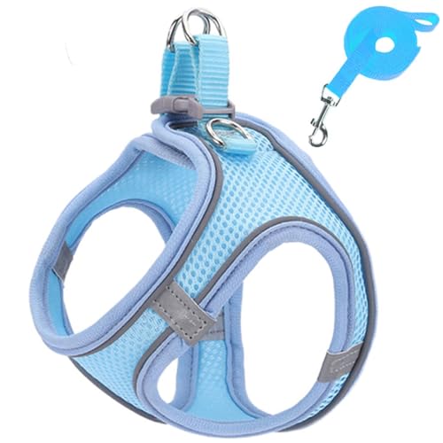 Reflektierendes, Atmungsaktives Hundegeschirr Für Den Außenbereich, Robustes Nylon-Hundegeschirr Und Leine-Set, Verstellbar, Bequem, Welpengeschirr, Outdoor-Reisetraining, Hundegeschirr,Blau Reflektierendes, Atmungsaktives Hundegeschirr Für Den Außenbereich, Robustes Nylon-Hundegeschirr Und Leine-Set, Verstellbar, Bequem, Welpengeschirr, Outdoor-Reisetraining, Hundegeschirr,Blau von JFERDX