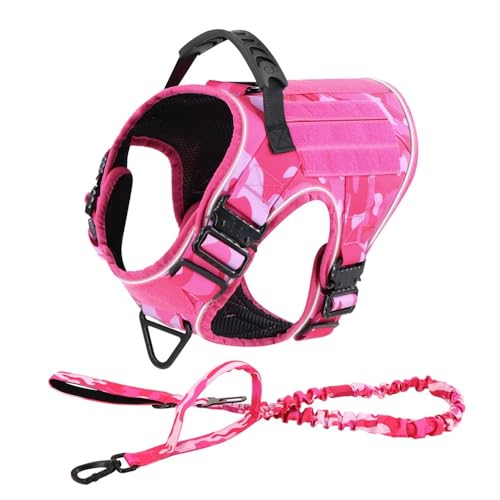 Reflexionsgurt Im Freien 4 Metallschnallen Großer Hundegier Und Leinen -Set Military Tactical Nylon Hundetraining Camping Jagdgurt,A,M von JFERDX