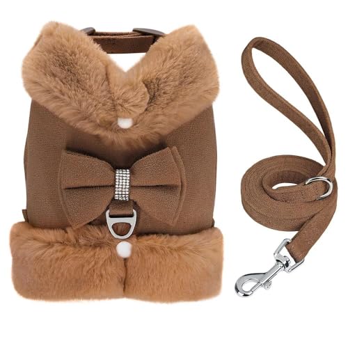 Soft and Comfortable Autumn and Winter Warm Dog Harness and Leash Set Cute Bow Pet Winter Clothing Vest Warm Fur Dog Clothing French Bulldog Labrador Harness Clothing ,Braun,XS Soft and Comfortable Autumn and Winter Warm Dog Harness and Leash Set Cute Bow Pet Winter Clothing Vest Warm Fur Dog Clothing French Bulldog Labrador Harness Clothing ,Braun,XS von JFERDX