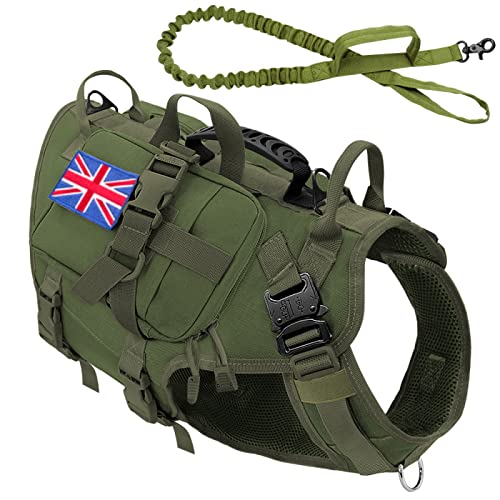 Strapazierfähiges Nylon-Set Aus Militärischem, Taktischem, Verstellbarem Hundegeschirr Und Leine, Kein Ziehen, Haustiergeschirr, Weste, Outdoor, Labrador, Deutscher Schäferhund, Training, Wa Strapazierfähiges Nylon-Set Aus Militärischem, Taktischem, Verstellbarem Hundegeschirr Und Leine, Kein Ziehen, Haustiergeschirr, Weste, Outdoor, Labrador, Deutscher Schäferhund, Training, Wa von JFERDX