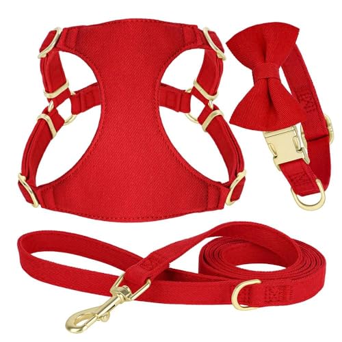 Verstellbare Haustiergeschirr-Weste Mit Schleife, Weiches Und Bequemes Hundehalsband, Geschirr, Leine-Set, Katzen- Und Hunde-Trainingsgeschirr Für Kleine Und Mittelgroße Chihuahua, Mops, Französi Verstellbare Haustiergeschirr-Weste Mit Schleife, Weiches Und Bequemes Hundehalsband, Geschirr, Leine-Set, Katzen- Und Hunde-Trainingsgeschirr Für Kleine Und Mittelgroße Chihuahua, Mops, Französi von JFERDX