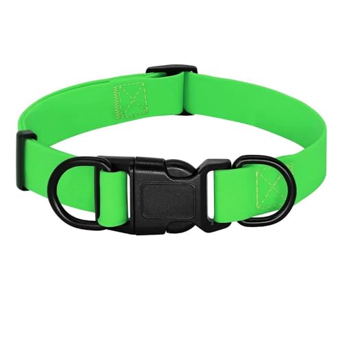 Wasserdichtes Hundehalsband für den Außenbereich, PVC, für kleine Hunde und Katzen, verstellbar, für kleine, mittelgroße und große Hunde, Chihuahua, Mops, Französische Bulldogge, Grün, L Wasserdichtes Hundehalsband für den Außenbereich, PVC, für kleine Hunde und Katzen, verstellbar, für kleine, mittelgroße und große Hunde, Chihuahua, Mops, Französische Bulldogge, Grün, L von JFERDX