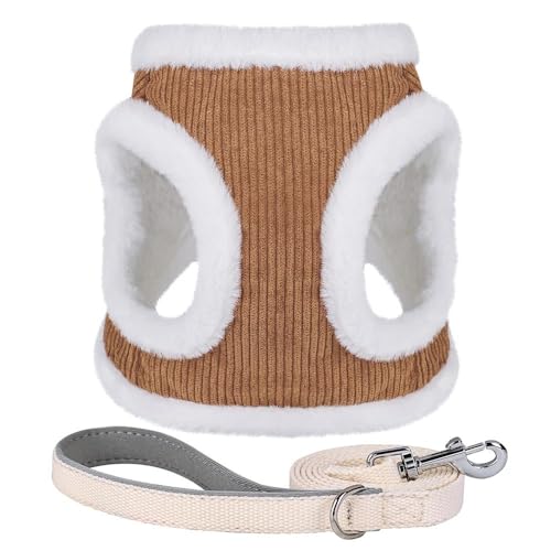 Winterwarmes, Weiches Und Bequemes Katzen- Und Hundegeschirr Und Leine-Set, Weiches Fell, Katzen- Und Hundegeschirr, Weste, Geeignet Für Kleine Und Mittelgroße Hunde, Katzen, Chihuahua, Französis Winterwarmes, Weiches Und Bequemes Katzen- Und Hundegeschirr Und Leine-Set, Weiches Fell, Katzen- Und Hundegeschirr, Weste, Geeignet Für Kleine Und Mittelgroße Hunde, Katzen, Chihuahua, Französis von JFERDX