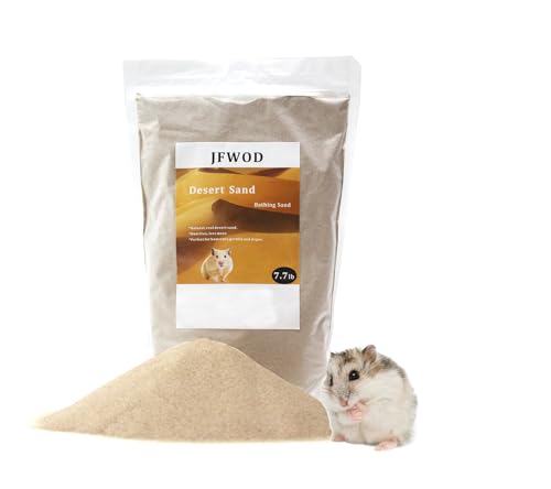 JFWOD Hamster-Badesand, 3,5 kg, staubfrei, für Wüsten, Sand oder Töpfchen, Sand für Hamster, Chinchillas, Rennmäuse, syrische Mäuse, kleine Tiere (beige) von JFWOD