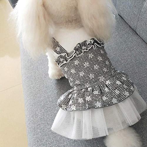 Haustierkleidung Hund Rock Frühling Und Sommer Katze Kleidung Haustier Prinzessin Kleid-Schwarzer Plaid-Rock_L. von JHDFS