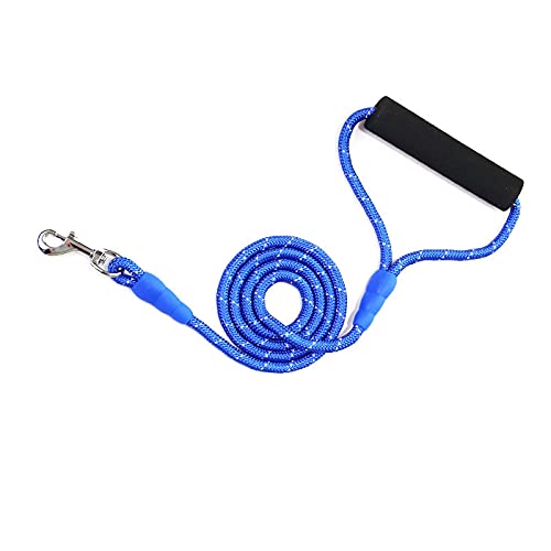 Hundeleine Nylon Anti-Lichtrunde Runde Seilzug Mit Hunde-Seil-Brust-Rücken-Passender Langen Katzenspur-Blau_0,8 * 120 cm. von JHDFS