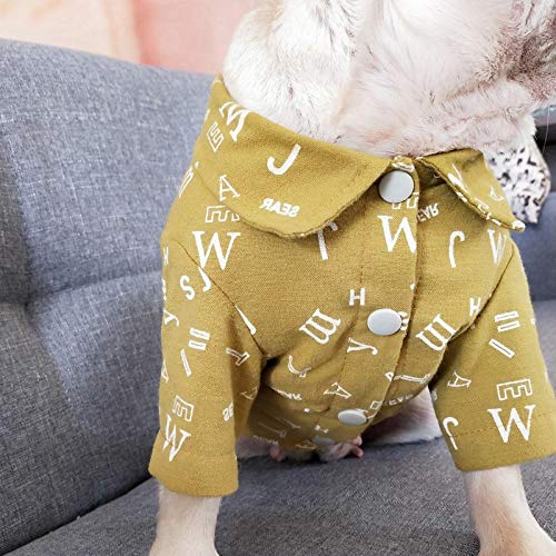 Kleidung Für Haustiere Haustier Kleidung Frühling Und Sommer Hund Shirt Sommer Dünne Abschnitt Drucken Rinder Shirt-Orange Gelb_XL. von JHDFS