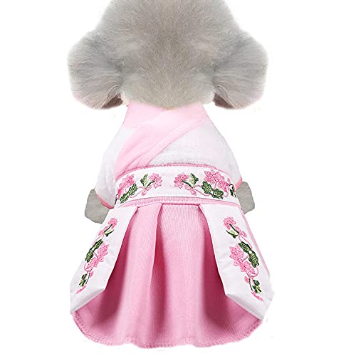 Kleidung Für Haustiere Neujahr Haustier Kleidung Warmer Rock Prinzessin Koralle Vele Hanfu Rock-Hanfu Rock Pink (Plus Samt)_S. von JHDFS