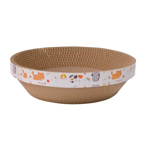 2 in 1 Oval Scratch Pad Bowl Nest, Scratching Board Pad For Indoor Cats Claw, Wear-resistant Corrugated Grinding Lou von JHIALG