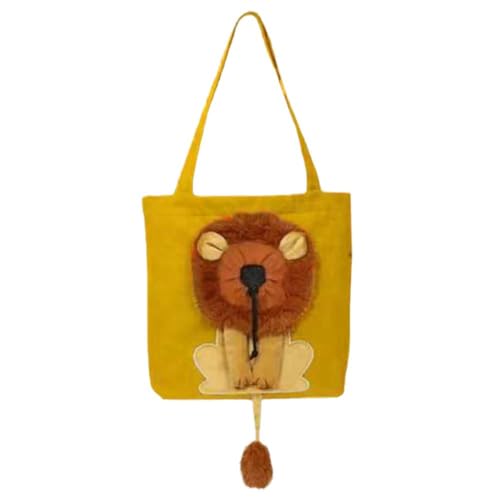 Haustier-Umhängetasche aus Segeltuch, niedlicher Löwen-Form, für kleine Hunde, tragbar, für kleine Katzen, Hunde, Bruststütze und Tasche von JHIALG