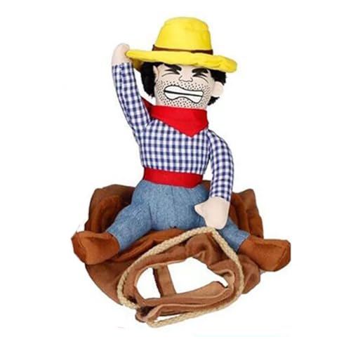 JHIALG Cowboy-Reiter-Hundekostüm für Hunde, Cowboy-Sattel, Hundekostüm, lustige Haustierkleidung, weicher Cowboy-Reiter-Stil, kreatives Hunde-/Katzenkostüm, Kleidung für Hunde JHIALG Cowboy-Reiter-Hundekostüm für Hunde, Cowboy-Sattel, Hundekostüm, lustige Haustierkleidung, weicher Cowboy-Reiter-Stil, kreatives Hunde-/Katzenkostüm, Kleidung für Hunde von JHIALG