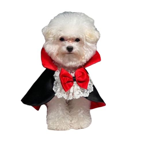 JHIALG Halloween-Vampir-Kostüm für Hunde und Katzen, Halloween-Kostüm, Urlaubs-Umhang, Kostüm-Outfit, Dekoration, Haube für kleine Katzen, Hunde für Halloween-Party-Dekorationen JHIALG Halloween-Vampir-Kostüm für Hunde und Katzen, Halloween-Kostüm, Urlaubs-Umhang, Kostüm-Outfit, Dekoration, Haube für kleine Katzen, Hunde für Halloween-Party-Dekorationen von JHIALG
