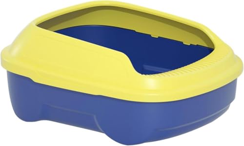 Offene Katzentoilette, Katzentoilette mit erhöhtem Zaun, halbgeschlossene, herausnehmbare Katzentoilette, leicht zu reinigen und zusammenzubauen, 45,2 x 56,2 x 23,5 cm-45,2 x 56,2 x 23,5 cm, blau Offene Katzentoilette, Katzentoilette mit erhöhtem Zaun, halbgeschlossene, herausnehmbare Katzentoilette, leicht zu reinigen und zusammenzubauen, 45,2 x 56,2 x 23,5 cm-45,2 x 56,2 x 23,5 cm, blau von JHJRYGKI