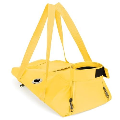 Multifunktionale Haustiertasche, eine spezielle feste Tasche, um Kratzer und Bisse zu verhindern, faltbar beim Ausgehen, geeignet für Haustiere mit einem Gewicht von 5 bis 7,7 kg (Gelb, Medium) von JHKJDS