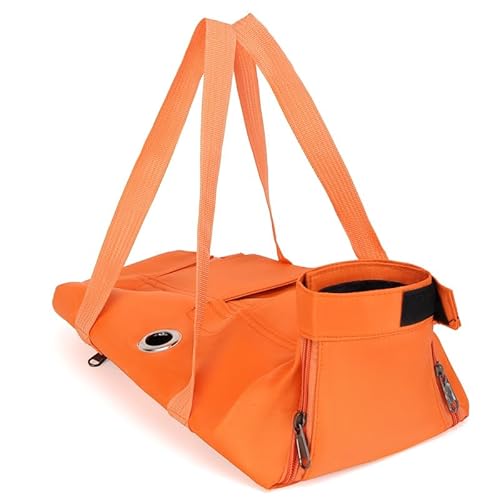 Multifunktionale Haustiertasche, eine spezielle feste Tasche, um Kratzer und Bisse zu verhindern, faltbar beim Ausgehen, geeignet für Haustiere mit einem Gewicht von 5 bis 7,7 kg (Orange, Medium) von JHKJDS