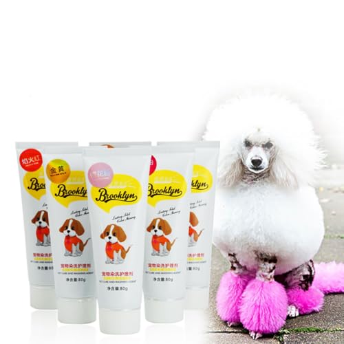 JHzood 80g Professional Dog Haarfärbemittel, Sicheres Tierhaar-Färbemittel, 12 Farben für Hunde und Katzen (04#05#06#) von JHzood
