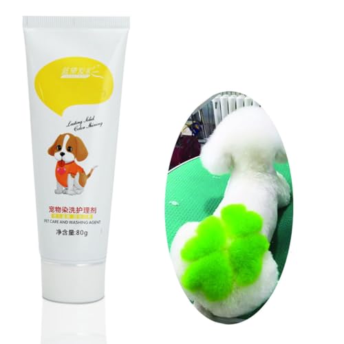 JHzood 80g Professional Dog Haarfärbemittel, Sicheres Tierhaar-Färbemittel, 12 Farben für Hunde und Katzen (09# grün) von JHzood