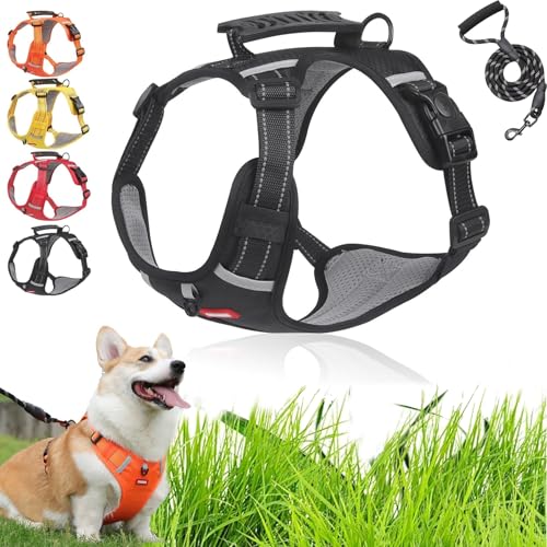Cozy Dog Harness, Adjustable Cozy Harness No Pull Dog Without Restraint, Washable with Reflective Handle for Medium or Small Dogs (Black,M) von JIABAOZ