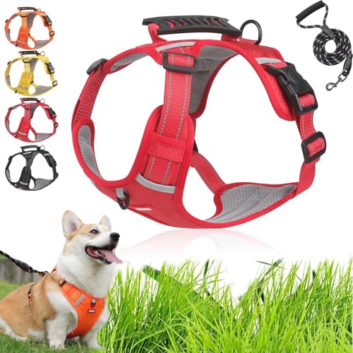 Cozy Dog Harness, Adjustable Cozy Harness No Pull Dog Without Restraint, Washable with Reflective Handle for Medium or Small Dogs (Red,XS) von JIABAOZ