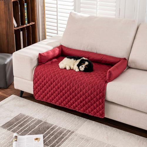 Generisch Kühlendes Sofabett, Kühlmatte, Vier Jahreszeiten Universal KüHlpad Aus Eisseide FüR Katzen Und Hunde Aller GrößEn, Maschinenwaschba (Rot,90 * 90CM) von JIABAOZ