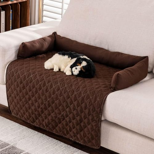JIABAOZ Pelzbarn Kühlendes Sofabett, Kühldecke Hund 90x120cm,Kühlmatte,Sofaschutz,Heatrelief Kühlendes, Maschinenwaschbares Hundebett für Kleine bis Große Haustiere (Brown) von JIABAOZ