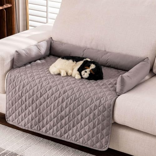 JIABAOZ Pelzbarn Kühlendes Sofabett, Kühldecke Hund 90x120cm,Kühlmatte,Sofaschutz,Heatrelief Kühlendes, Maschinenwaschbares Hundebett für Kleine bis Große Haustiere (Light Gray) von JIABAOZ