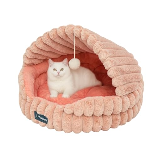 JIABAOZ Stilvolle Katzenbetten,Spielangel Für Katzen Für Katzen, Weiches Rundes Hundebett Für Kleine Und Mittelgroße Hunde, Waschbares, Beruhigendes Haustierbett 50 cm Durchmesser (Rosa) von JIABAOZ