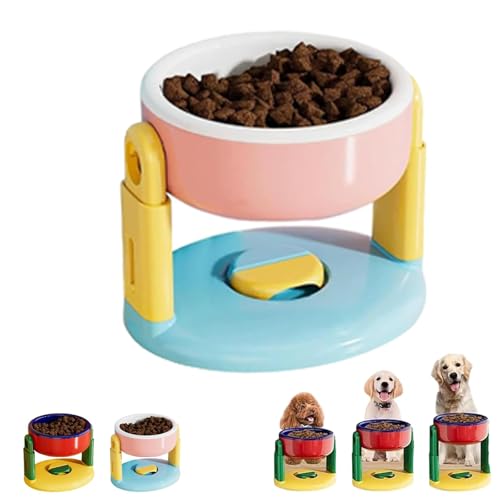 Liftable Suction Cup Pet Bowl, Höhenverstellbar Futternapf für Hunde, Erhöhter Hundenapf, Schützt die Halswirbelsäule von Haustieren, Futterspender für Kleine Mittlere (Pink) von JIABAOZ