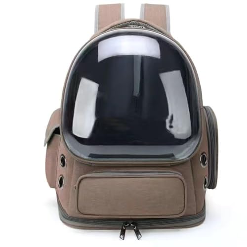 Transparente Tragetasche für Katzen, Outdoor-Reiserucksack für Katzen, kleine Hunde, atmungsaktive Tragetasche für Katzen, Heimtierbedarf (Khaki) von JIABAOZ