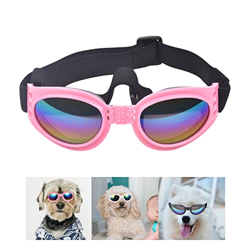 Hunde-Sonnenbrille, Winddichte Welpenbrille, Anti-Beschlag-Uv-Schutz, Sonnenbrille FüR Katzen Und Kleine Hunde (Pink) von Jiayaus