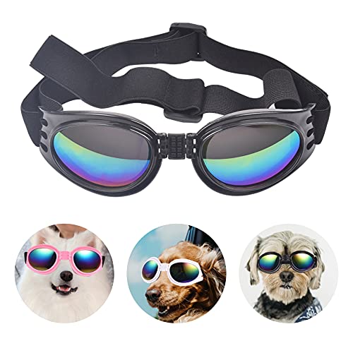 Jiayaus Hundebrille für Mittelgroße und Große Hunde, Sonnenbrille Hund mit Verstellbarer Riemen, Hunde Sonnenbrille UV, Modischer Augenschutz Winddichte Regensichere von JIABEIUS