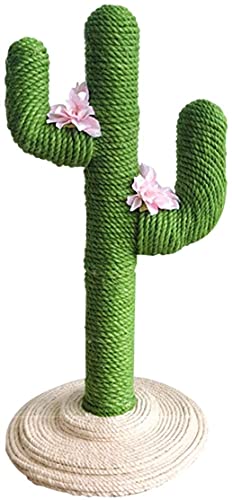 JIAChaoYi Jute Seil Kaktus Katzenkratzbäume mit Blume, Katzenklettergerüst für Kätzchen und Erwachsene Katzen, 43,3 Zoll von JIAChaoYi