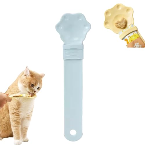 Cat Strip Happy Spoon, Happy Spoon for Cats, Cat Strip Feeder, Happy Cat Treat Spoon and Dispenser, Happy Spoon Cat Treat Feeder (Color : Blue) von JIAHEY